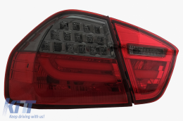 LED Rückleuchten für BMW 3er E90 2005-2008 LED Lichtleiste LCI-Design rot Rauch-image-6087432