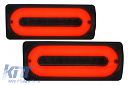 LED Taillights Light Bar Smoke with Door Moldings Black suitable for Mercedes G-class W463 (1989-2015)-image-6025603