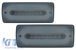 LED Taillights Light Bar Smoke with Door Moldings Black suitable for Mercedes G-class W463 (1989-2015)-image-6025607