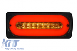 LED Taillights Light Bar suitable for Mercedes G-class W463 (1989-2015) Smoke Dynamic Sequential Turning Lights-image-6018732