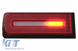 LED Taillights Light Bar suitable for Mercedes G-Class W463 (2008-2017) Facelift 2018 Design Dynamic Sequential Turning Lights Smoke Red-image-6060619