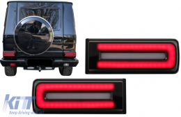 LED Taillights Light Bar suitable for Mercedes G-Class W463 (2008-2017) Facelift 2018 Design Dynamic Sequential Turning Lights Black-image-6087015