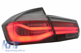 LED Taillights M Look Black Line suitable for BMW 3 Series F30 Pre LCI & LCI (2011-2019) Red Smoke Conversion to LCI Design with Dynamic Sequential Turning Light-image-6024718