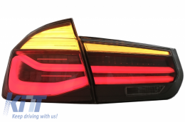 LED Taillights M Look Black Line suitable for BMW 3 Series F30 Pre LCI & LCI (2011-2019) Red Smoke Conversion to LCI Design with Dynamic Sequential Turning Light-image-6024720