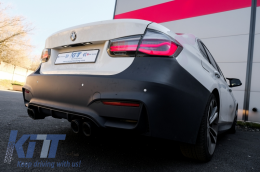 LED Taillights M Look Black Line suitable for BMW 3 Series F30 Pre LCI & LCI (2011-2019) Red Smoke Conversion to LCI Design with Dynamic Sequential Turning Light-image-6024767