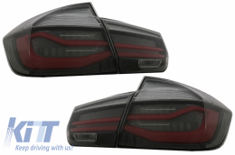 LED Taillights M Look Black Line suitable for BMW 3 Series F30 Pre LCI & LCI (2011-2019) Red Smoke Conversion to LCI Design with Dynamic Sequential Turning Light-image-6064432