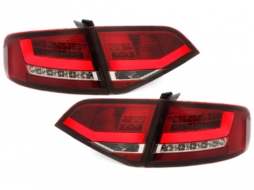 LED Taillights suitable for Audi A4 B8 8K Limousine (2007-2010) Red Clear - RA14SLRC