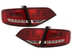 LED Taillights suitable for Audi A4 B8 8K Limousine (2007-2010) Red Clear-image-65535