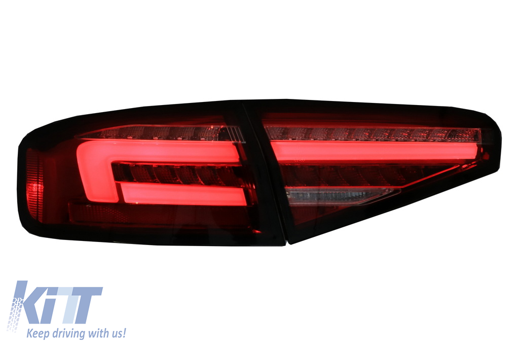 LED Taillights suitable for AUDI A4 B8 Red White Sequential Turning Lights - CarPartsTuning.com