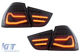 LED Taillights suitable for BMW 3 Series E90 LCI (2009-2011) Smoke Dynamic Turning Lights - TLBME90FLBDSLED