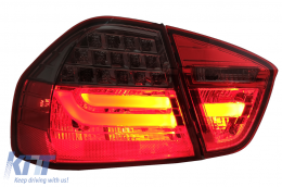 LED Taillights suitable for BMW 3 Series E90 (2005-2008) LED Light Bar LCI Design Red Smoke-image-6033447