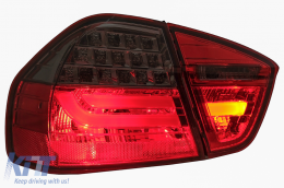 LED Taillights suitable for BMW 3 Series E90 (2005-2008) LED Light Bar LCI Design Red Smoke-image-6087428