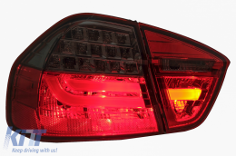 LED Taillights suitable for BMW 3 Series E90 (2005-2008) LED Light Bar LCI Design Red Smoke-image-6087430