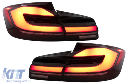 LED Taillights suitable for BMW 5 Series F10 (2011-2017) with Dynamic Sequential Turning Light Upgrade to LCI G30 Design-image-6101817