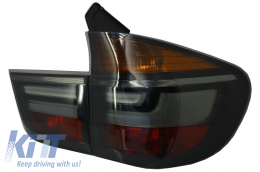 LED Taillights suitable for BMW X5 E70 (2007-2010) Light Bar LCI Facelift Look Smoke-image-6026050