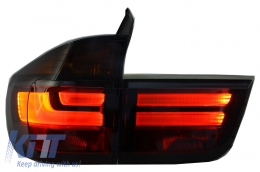 LED Taillights suitable for BMW X5 E70 (2007-2010) Light Bar LCI Facelift Look Smoke-image-6026053