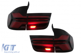 LED Taillights suitable for BMW X5 E70 (2007-2013) Light Bar Upgrade to G05 LCI Design-image-6109827