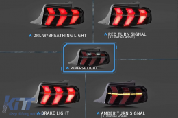 LED Taillights suitable for Ford Mustang V Pre-Facelift (2010-2012) Smoke 7 Modes with Dynamic Sequential Turning Lights-image-6107277