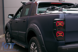 LED Taillights suitable for Ford Ranger (2012-2018) Smoke with Sequential Dynamic Turning Lights-image-6091952