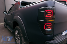 LED Taillights suitable for Ford Ranger (2012-2018) Smoke with Sequential Dynamic Turning Lights-image-6091957