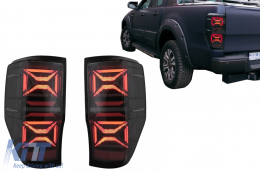 LED Taillights suitable for Ford Ranger (2012-2018) Smoke with Sequential Dynamic Turning Lights-image-6097515