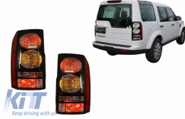 LED Taillights suitable for Land Rover Discovery III 3 & IV 4 (2004-2016) Black Conversion to Facelift Look-image-6041951