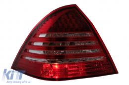 LED Taillights suitable for Mercedes C-Class W203 Sedan (2000-2004) Red Clear-image-6104838