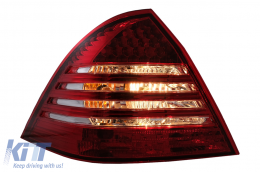 LED Taillights suitable for Mercedes C-Class W203 Sedan (2000-2004) Red Clear-image-6104840