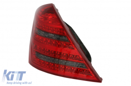 LED Taillights suitable for Mercedes S-Class W221 (2005-2009) Red Smoke with Dynamic Sequential Turning Signal-image-6089791