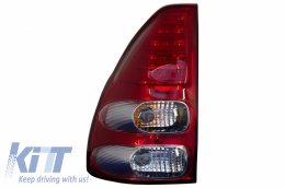 LED Taillights suitable for Toyota Land Cruiser FJ120 (2003-2008) Red Clear-image-6042463