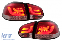 LED Taillights suitable for VW Golf 6 VI (2008-2013) Red Clear - TLVWG6RCLED