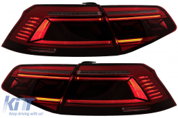 LED Taillights suitable for VW Passat B8 3G (2015-2019) Limousine Sequential Dynamic Turning Lights B8.5 Design-image-6089599