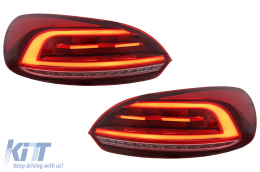 LED Taillights suitable for VW Scirocco Hatchback 137 Mk3 (2008-2014) Red Dynamic Turning Lights - TLVWSCRR