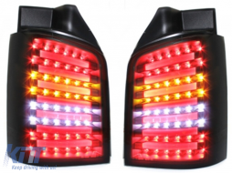 LED Taillights suitable for VW T5 (04.2003-2009) Black Smoke-image-64441