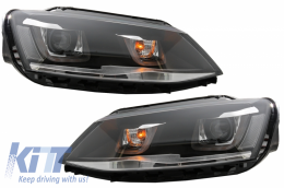 LED Фарове , подходящи за VW Jetta Mk6 VI (2011-2017) TFSI 3D U Bi-Xenon Дизайн-image-6040433