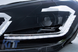 LED Фарове , подходящи за VW Golf 6 VI (2008-2013) с Facelift G7.5 Look Сребърен Flowing Динамичен Sequential Въртящи се светлини-image-6051908