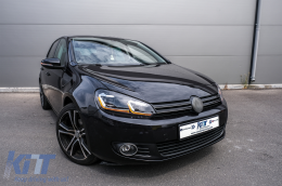 LED Фарове , подходящи за VW Golf 6 VI (2008-2013) с Facelift G7.5 Look Сребърен Flowing Динамичен Sequential Въртящи се светлини-image-6089756