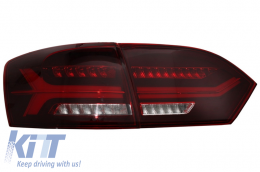 Задни светлини LED, подходящи за VW Jetta Mk6 VI (2012-2014) Динамичен течащи мигачи Червен дим-image-6020983