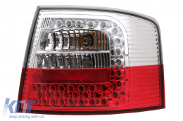 Задни светлини LED подходящи за Audi A6 4B C5 Avant Комби (12.1997-01.2005) Чисто Стъклена чаша Червено и Бяло-image-6077100