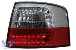 Задни светлини LED подходящи за Audi A6 4B C5 Avant Комби (12.1997-01.2005) Чисто Стъклена чаша Червено и Бяло-image-6077103