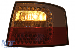 Задни светлини LED подходящи за Audi A6 4B C5 Avant Комби (12.1997-01.2005) Чисто Стъклена чаша Червено и Бяло-image-6077107