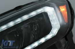 Фарове LED светлинна лента подходяща за Ford Ranger (2015-2020) LHD пълен Черен корпус с последователни Динамичен Въртящи се светлини-image-6078828