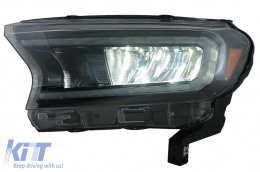 Фарове LED светлинна лента подходяща за Ford Ranger (2015-2020) LHD пълен Черен корпус с последователни Динамичен Въртящи се светлини-image-6078829