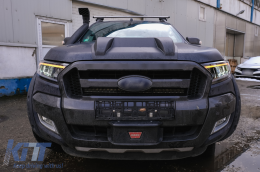 Фарове LED светлинна лента подходяща за Ford Ranger (2015-2020) LHD пълен Черен корпус с последователни Динамичен Въртящи се светлини-image-6091453