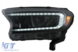 LHD Fari Barra luminosa LED per Ford Ranger 15-20 Alloggiamento nero pieno Dinamico-image-6078827