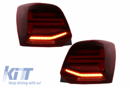 Luci Posteriori LED per VW Polo 6R 6C 11-17 Dinamico Girando Lights Vento Look-image-6043064