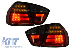 
M3 Dizájn Hátsó lökhárító PDC támogatás nélkül, LED piros/füst Hátsó lámpákkal BMW 3 E90 2005-2008 modellekhez-image-6021335