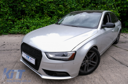 Márkajelzés nélküli Első Audi A4 B8 Facelift (2012-2015) RS Design Méhsejt Mintázatú Zongora Fekete PDC Fedővel-image-6094148