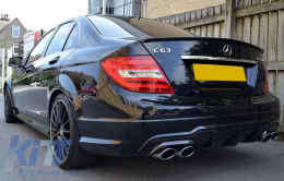 Mercedes C-osztály C204 W204 2012-up C63 AMG Sport Hátsó Lökhárító Valance Diffúzor Limousine Coupe Karbon Design-image-6024817