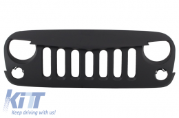 Metal Front Bumper with Central Front Grille suitable for Jeep Wrangler Rubicon JK (2007-2017) 10th Anniversary Hard Rock Style-image-6048085